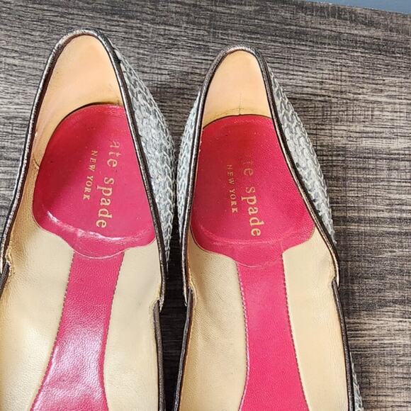 Kate Spade Silver Sequin Ballet Flats Size 7 Avant Garde Luxury Designer Comfort - Picture 4 of 6